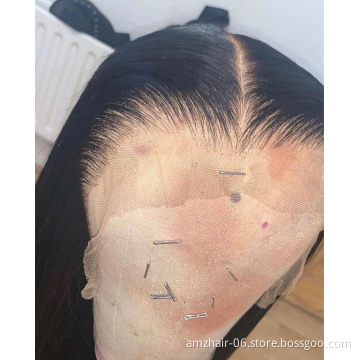 Raw Indian Virgin Human Hair Transparent Lace Front Wig Wholesale Cheap Hd Full Lace Frontal Closure Wig For Black Women Vendor